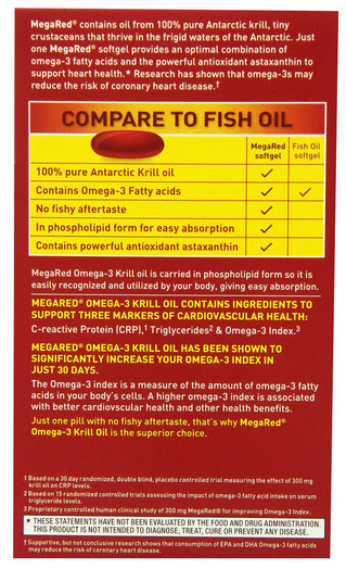 ขาย Krill Oil 	MegaRed Ultra Strength Omega 3 Krill Oil 1000mg Supplement, 30 Count